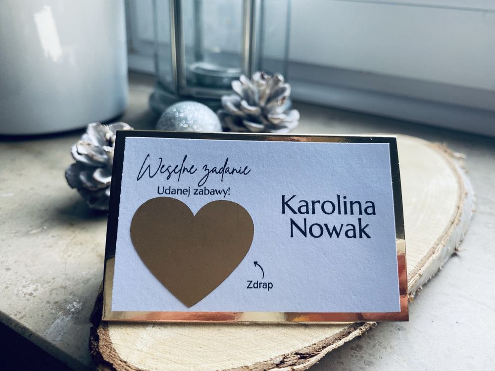 Winietki weselne ze złotą zdrapką