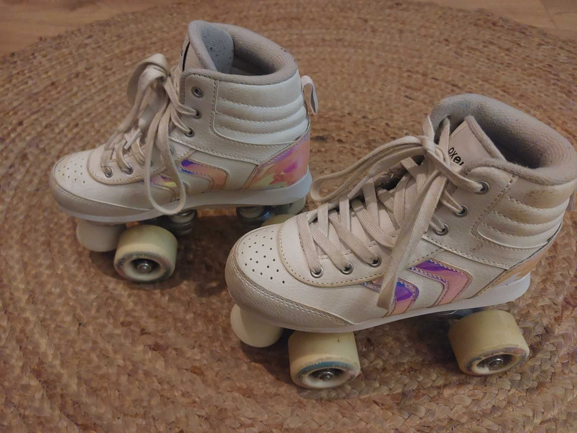 Patins branco/rosa