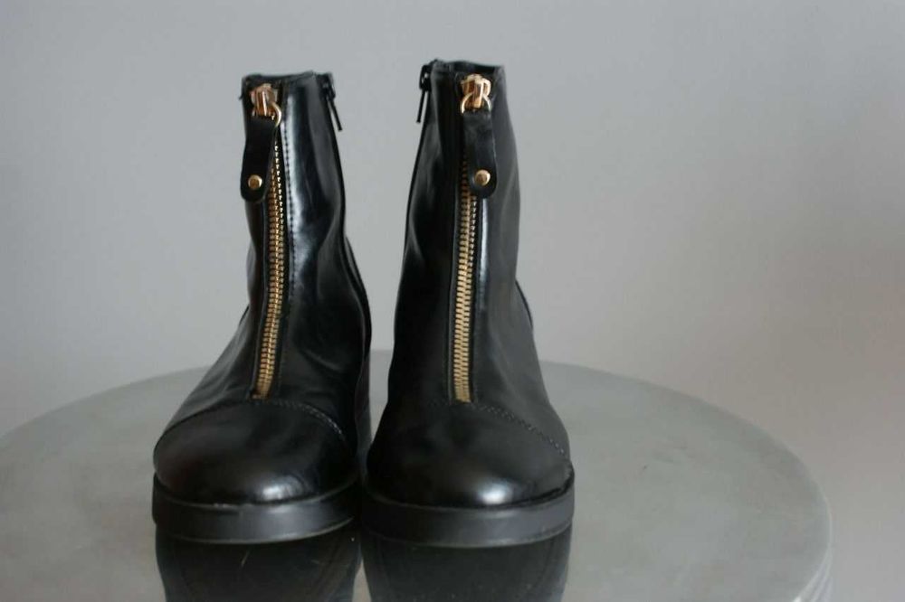 Botki Zara czarne buty za kostkę zamki 36 dziewczęce damskie