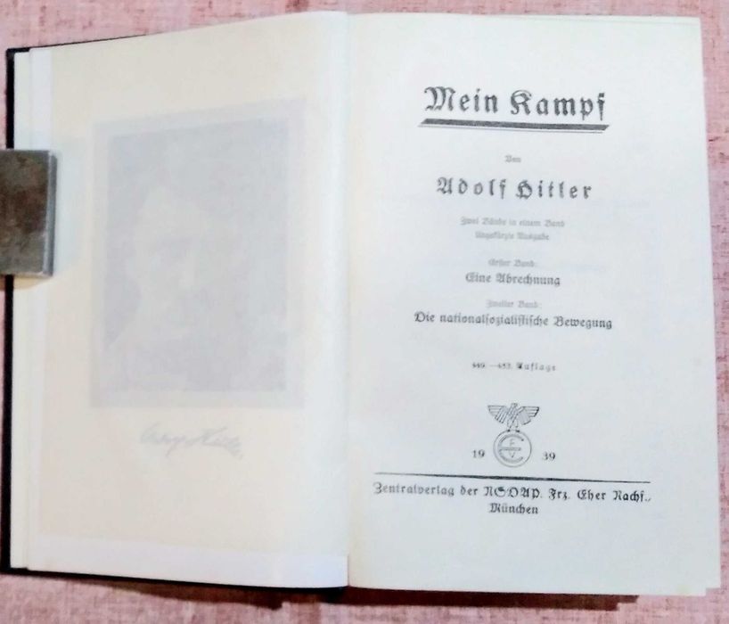 Mein Kampf Adolf Hitler 2 tomy w jednym 1939 oryginał unikat