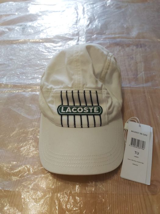 Czapka z daszkiem męska, biała Lacoste