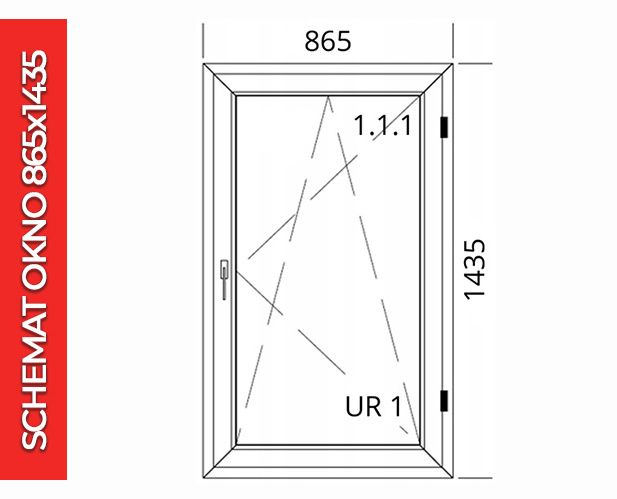 Okno PCV Plastikowe EkoSun 865 x 1435 Typowe Nietypowe NA WYMIAR