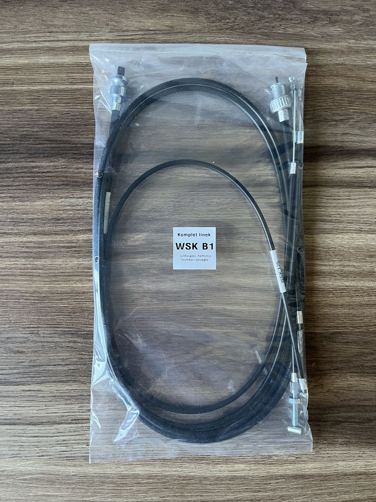 NOWY POLSKI komplet linek linki WSK 125 B1 CZARNE dwuramówka
