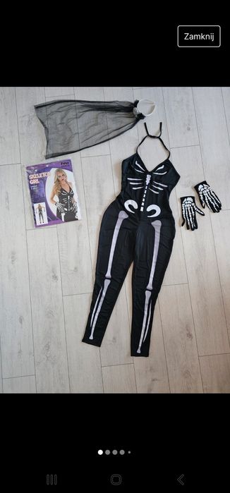 Strój szkieletor dla dorosłego rozm. S