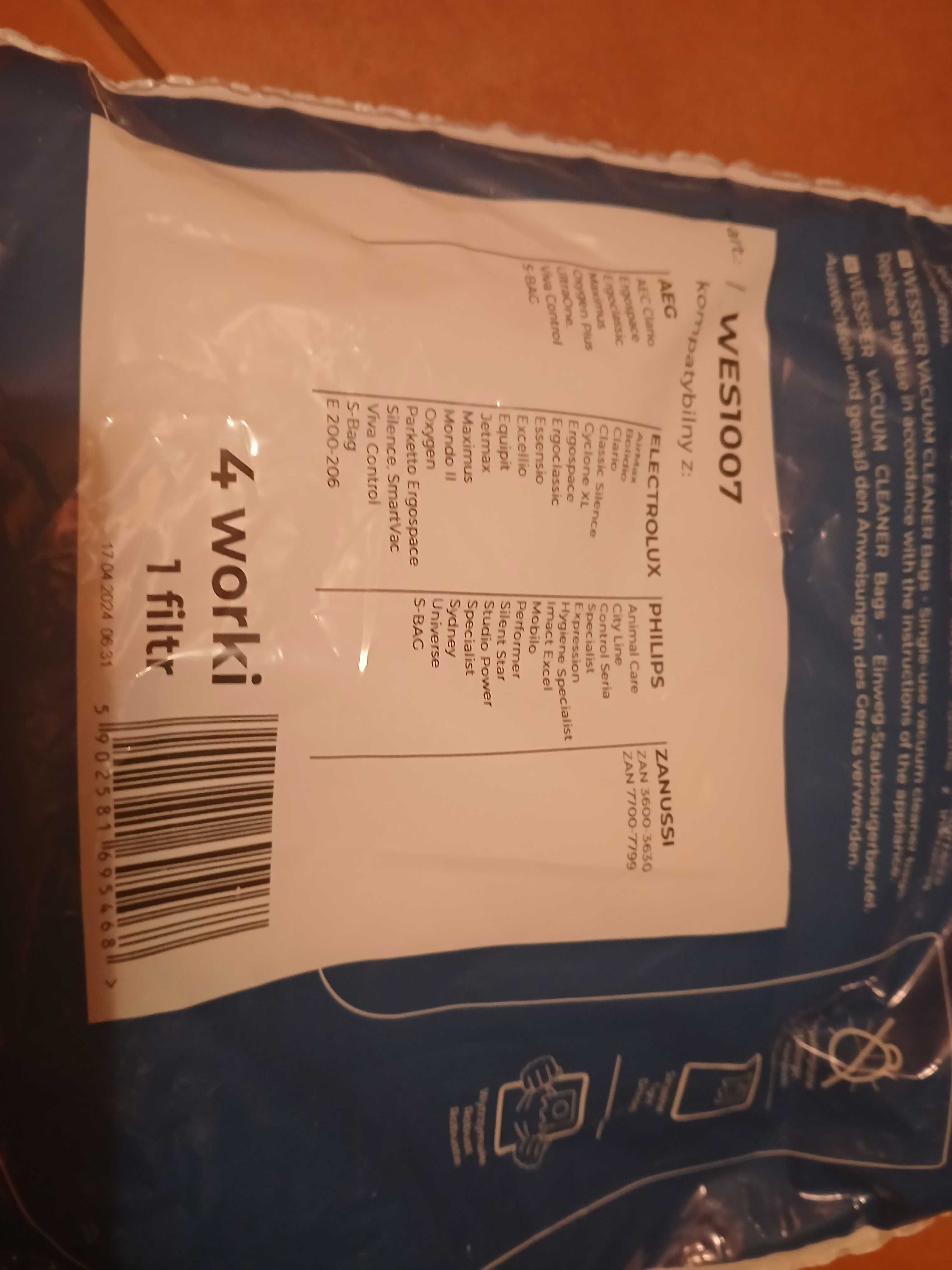 worki do odkurzacza S-bag + filtr, prod. Vessper, VES1007