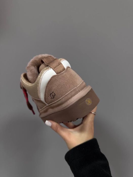 UGG Lowmel Sneakers Brown / Red натуральні Угги овчина хутро коричневі