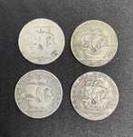 Lote 4 moedas 5 escudos prata