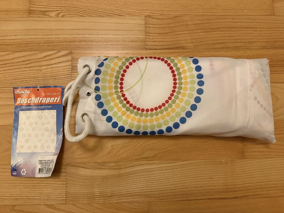 Zasłona prysznicowa 180x200 i 12 kółek