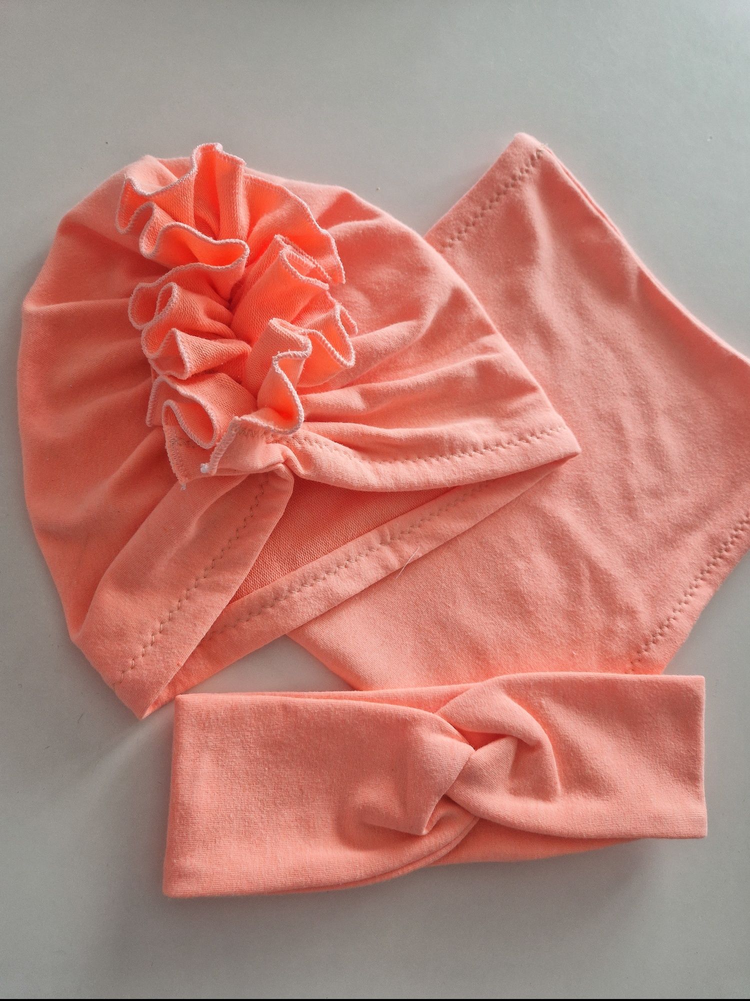 Turban + komin pomarańcz fluo