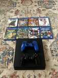ps4 slim 500gb + 2pady + 8 gier dobry stan