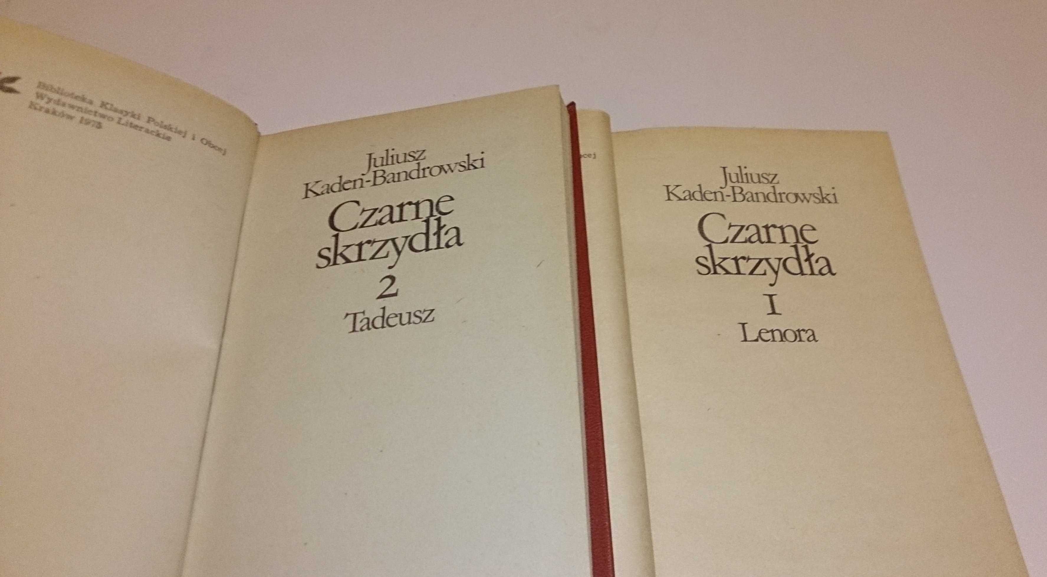 Juliusz Kaden-Bandrowski „Czarne Skrzydła”, WL, 1975 (Książka)