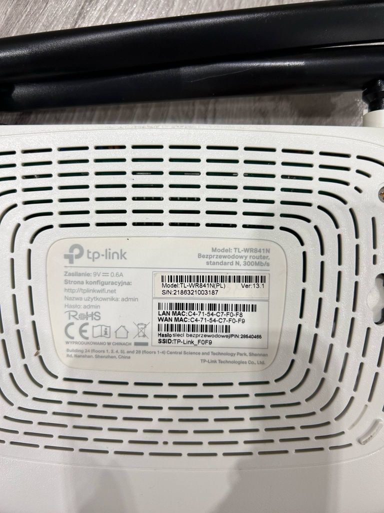 Router TP-Link TL-WR841N – Wi-Fi 300 Mb/s – Komplet z pudełkiem