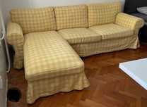 Sofa 3-osobowa z szezlongiem. Ściągane pokrowce
