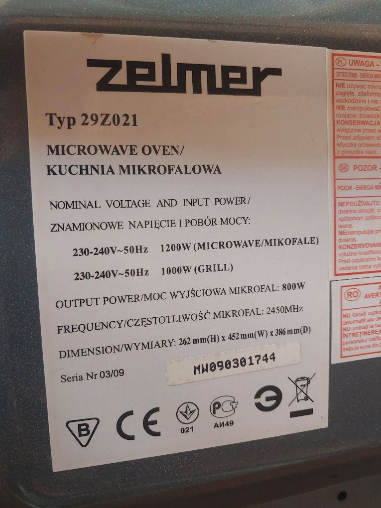 Mikrofalówka , kuchenka mikrofalowa Zelmer
