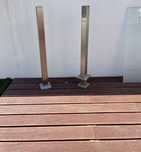 Guarda de vidro e prumo em inox
