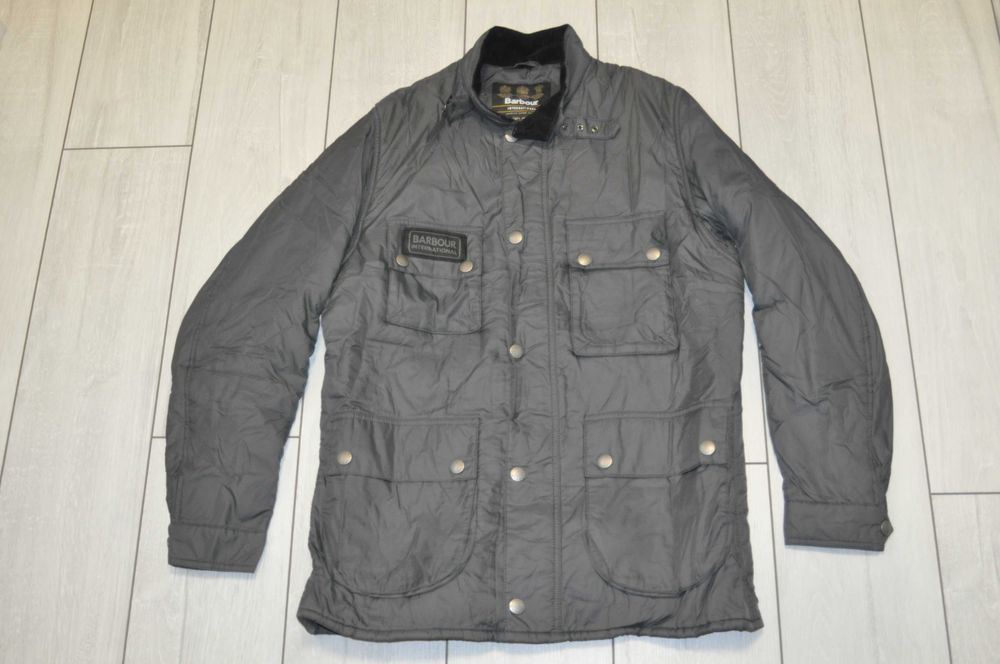 barbour утепленная серая куртка оригинал л