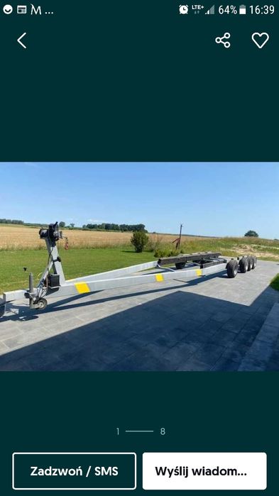 Przyczepa podlodziowa  trzyosiowa 3.5t