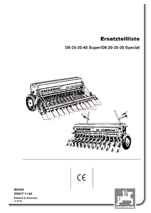 Katalog części siewnika Amazone D8-25,30-40 Super_D8-20,25-30 Special