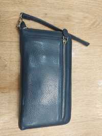 Барсетка темно-синяя Canpellin мужской кошелек гаманець клач кожа