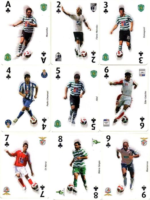 Cartas de jogar Estrelas da 1ª Liga dois mil e sete/dois mil e oito.