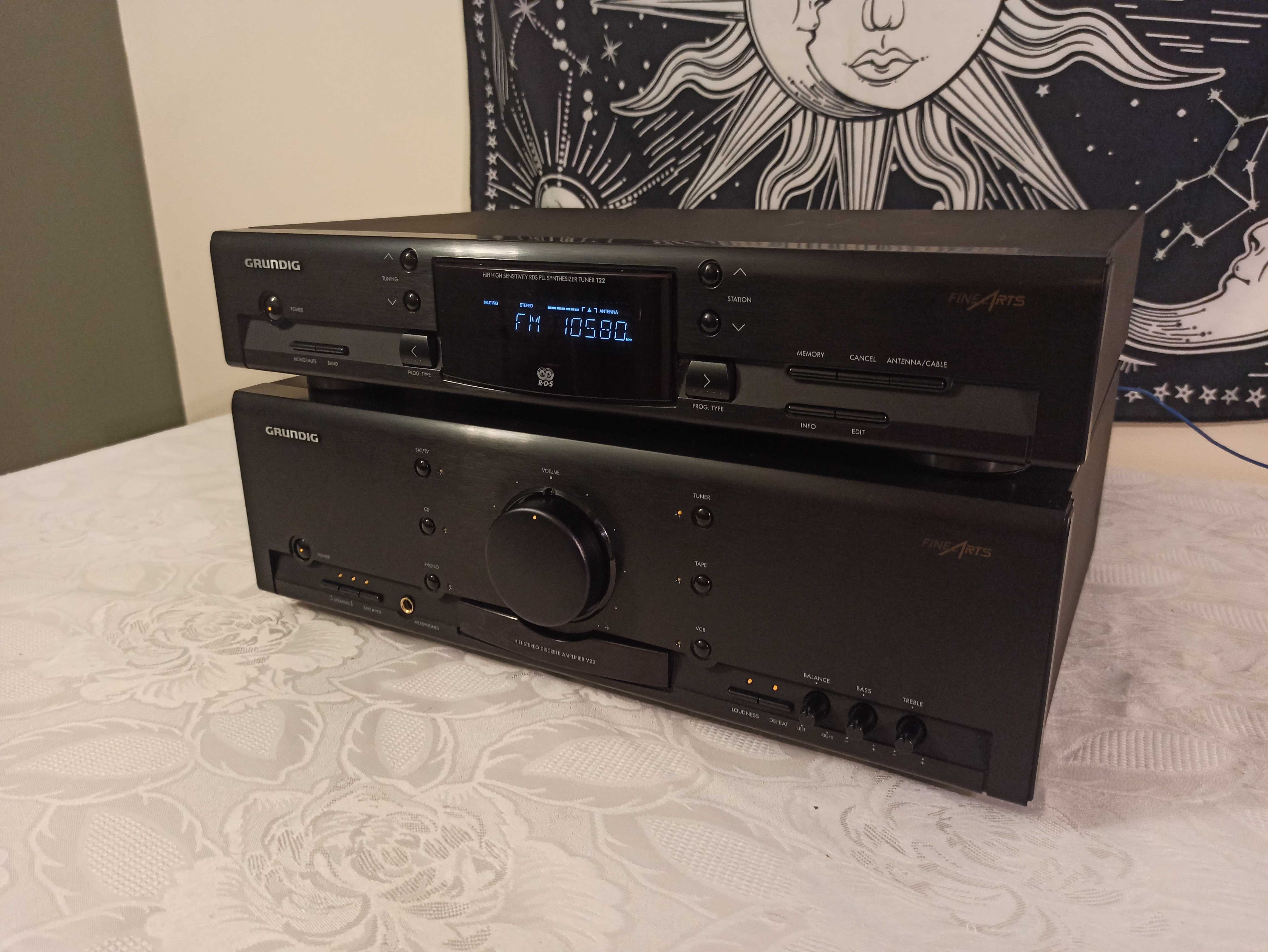 Zestaw wzmacniacz Grundig V23 FineArts + tuner Grundig T22 FineArts