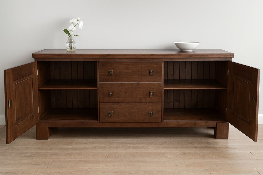 Komoda drewniana kolonialna, lite drewno.  Klasyczns