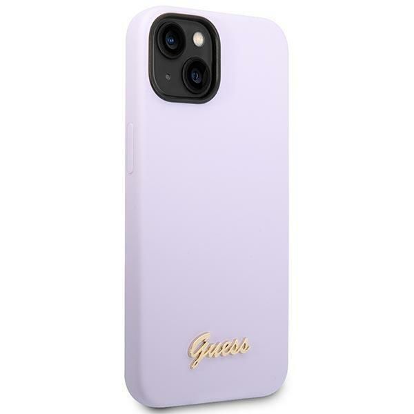 Etui Guess Silicone Vintage do iPhone 14 - Fioletowe