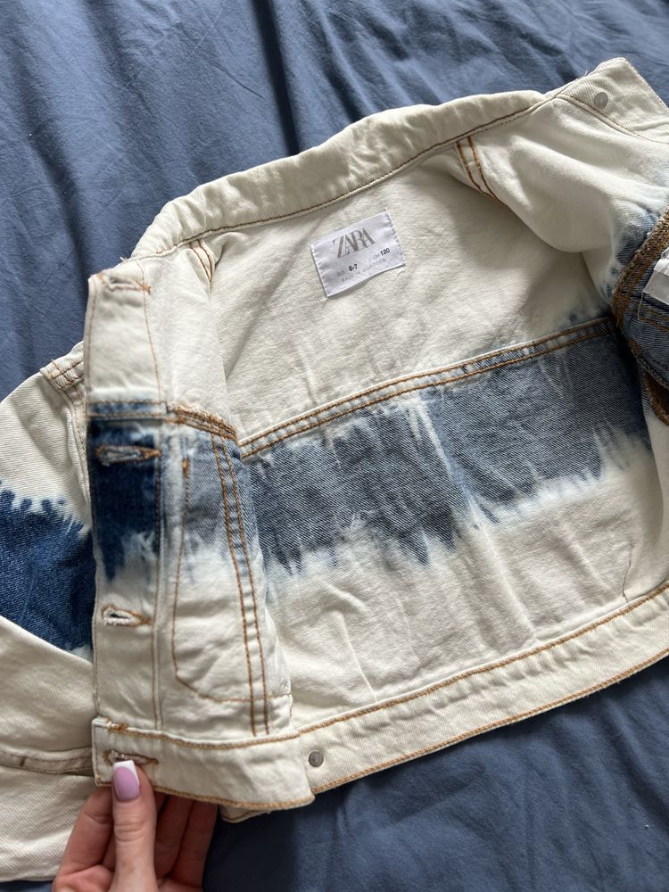 Джинсовый укороченный пиджак для девочки Zara 120 см