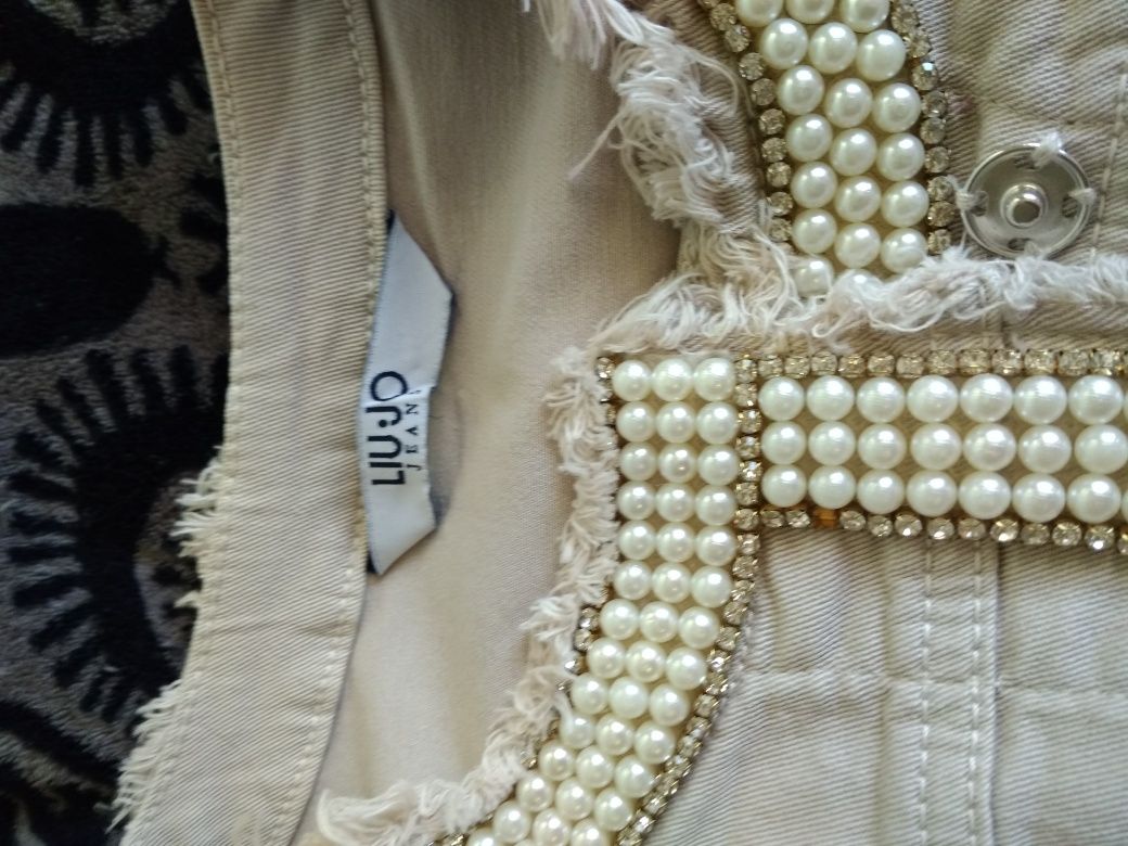 Пиджак катоновый женский с бисером  р.42
