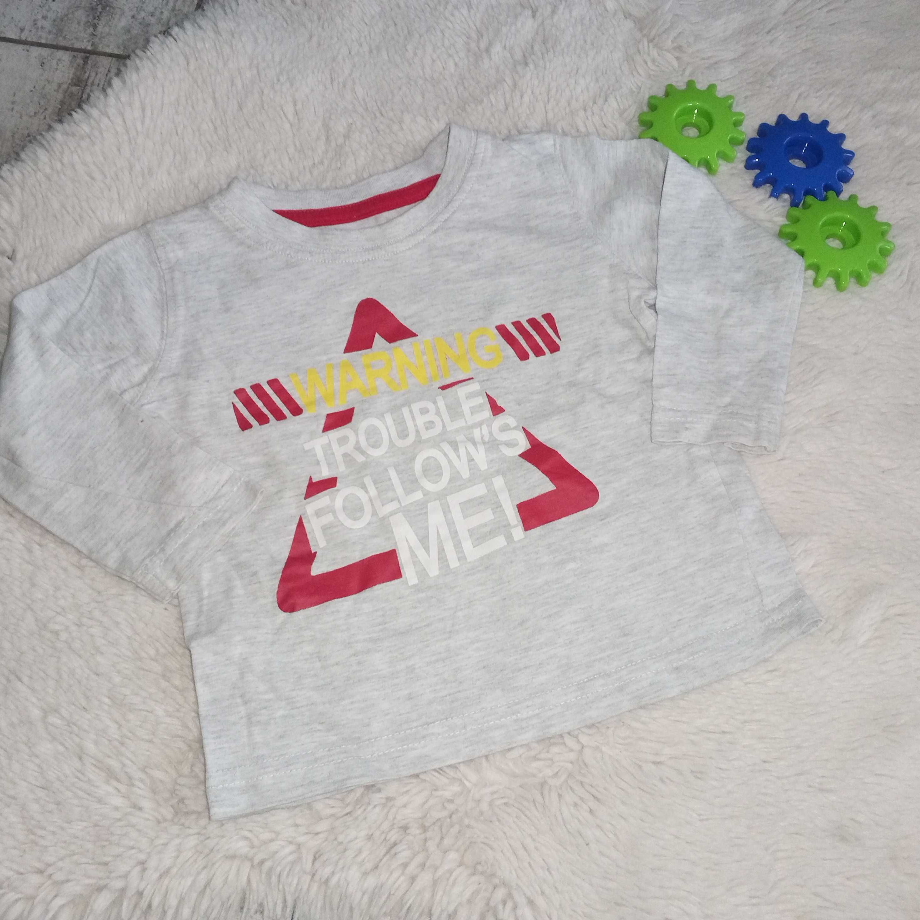 Koszulka bluzka z długim rękawem 80 chłopczyk niemowlę