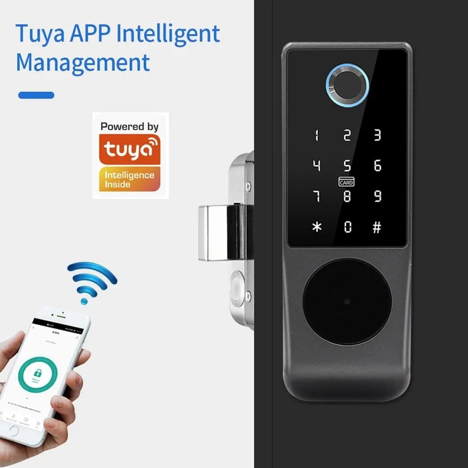 Акція_Замок з Wifi на забор Tuya калітку двері з кодом паролем отпечат