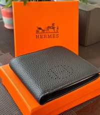 Кожаный мужской кошелек, портмоне Hermes