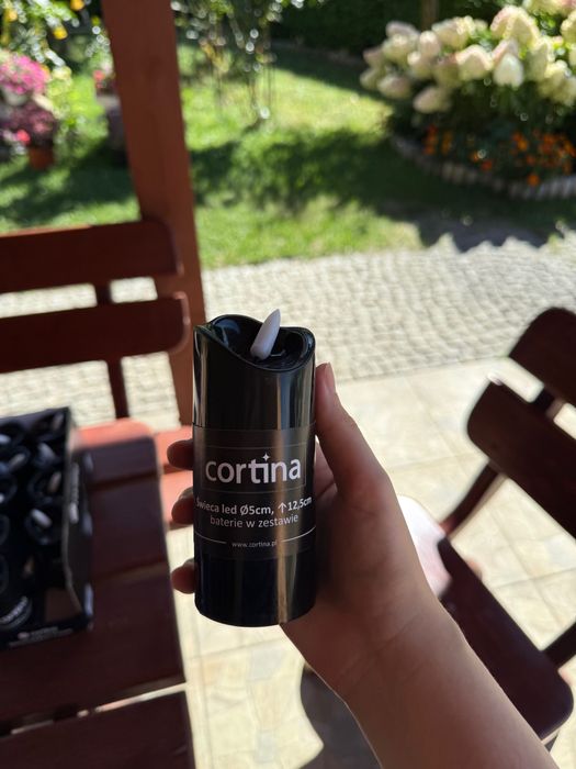 Wkład LED Cortina – czarny 12,5 cm – z bateriami