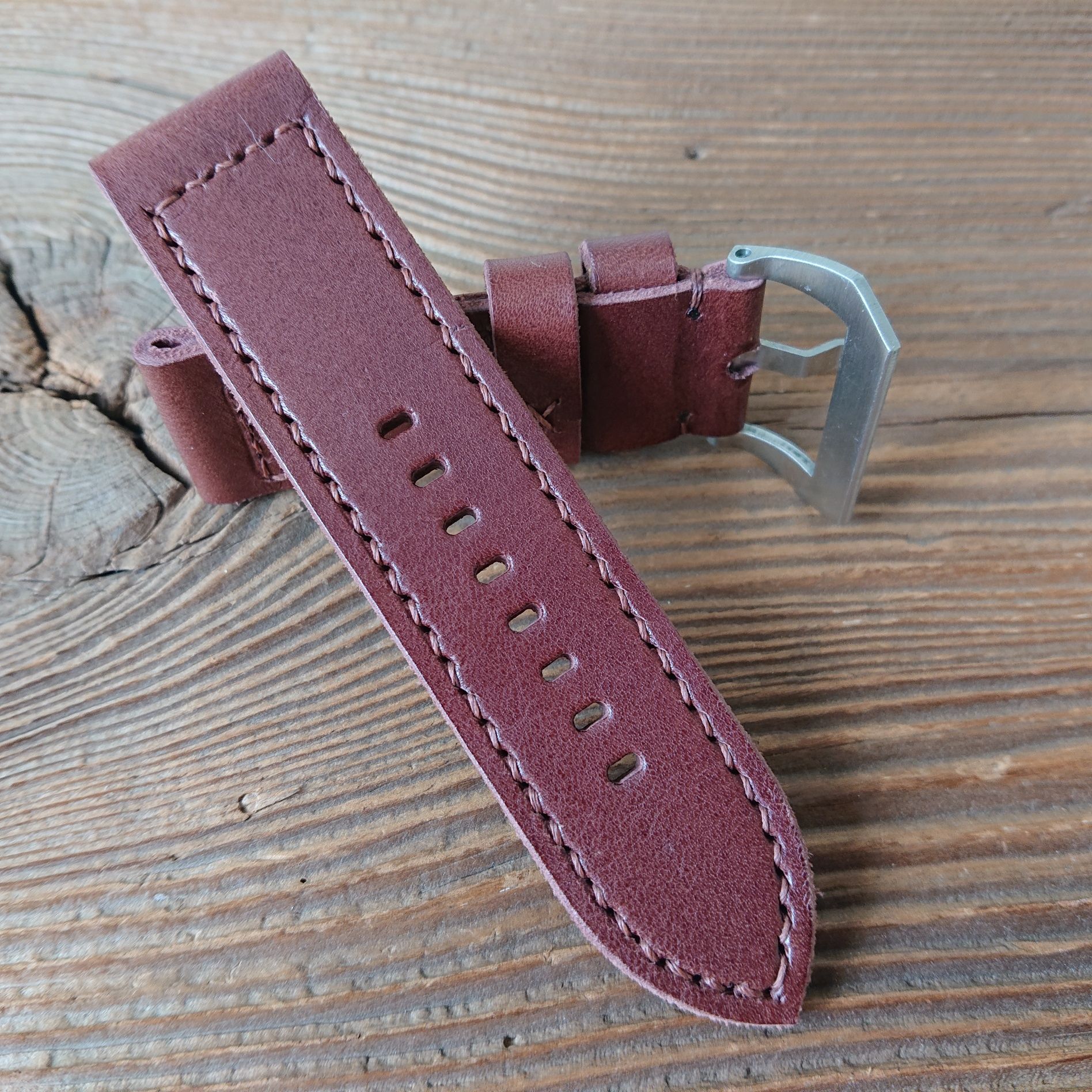 Pasek do zegarka 26 mm handmade skóra ręcznie robiony