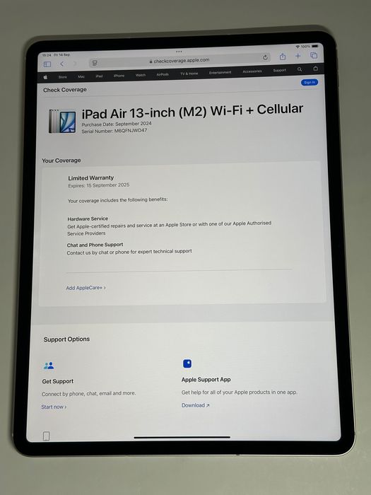 Apple iPad Air 13 M2 2024 256GB 2024 4G/LTE/Cellular Starlight