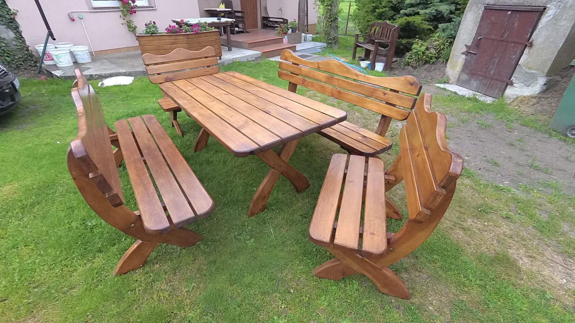 Meble ogrodowe, Zestaw komplet wypoczynkowy, solidny 5cm,