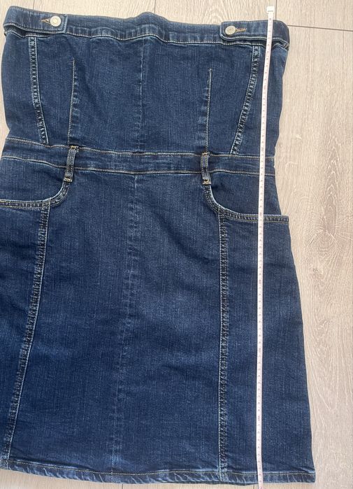 Nowa Dżinsowa bawełniana sukienka bez ramiączek XL