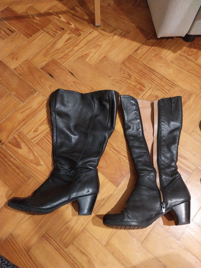 Black leather boots 38/39