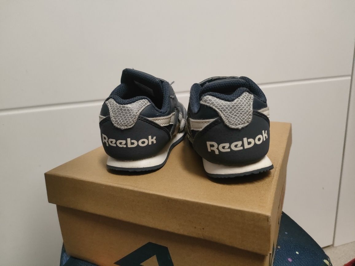 Reebok buty na rzepy  rozm 24 granat + biel sneakersy