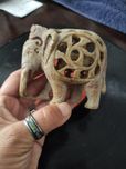 Słonik w słoniku figurka kamienna z Indii,vintage