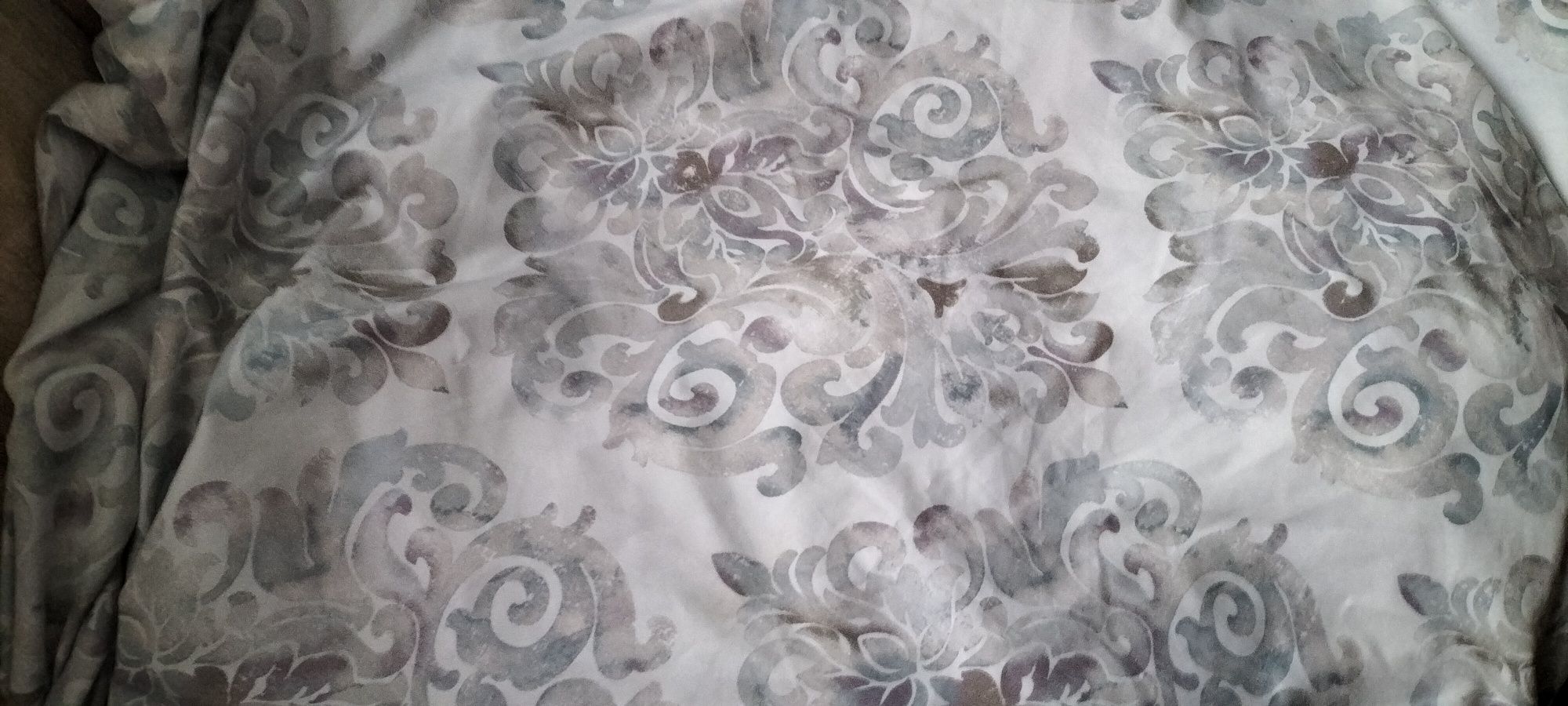Pościel z mikrofibry jasnoszara we wzory,200x220,2 poszewki 70x80
