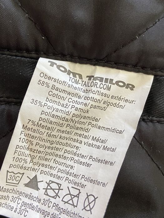 Tom Tailor damska kurtka czarna rozm 36 S pikowana ocieplana woskowana