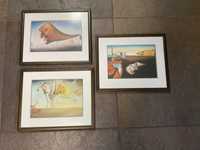 Três quadros com imagens de Dali