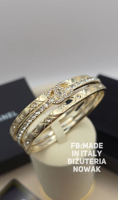 Bransoletka chanel cyrkonie 3sztuki