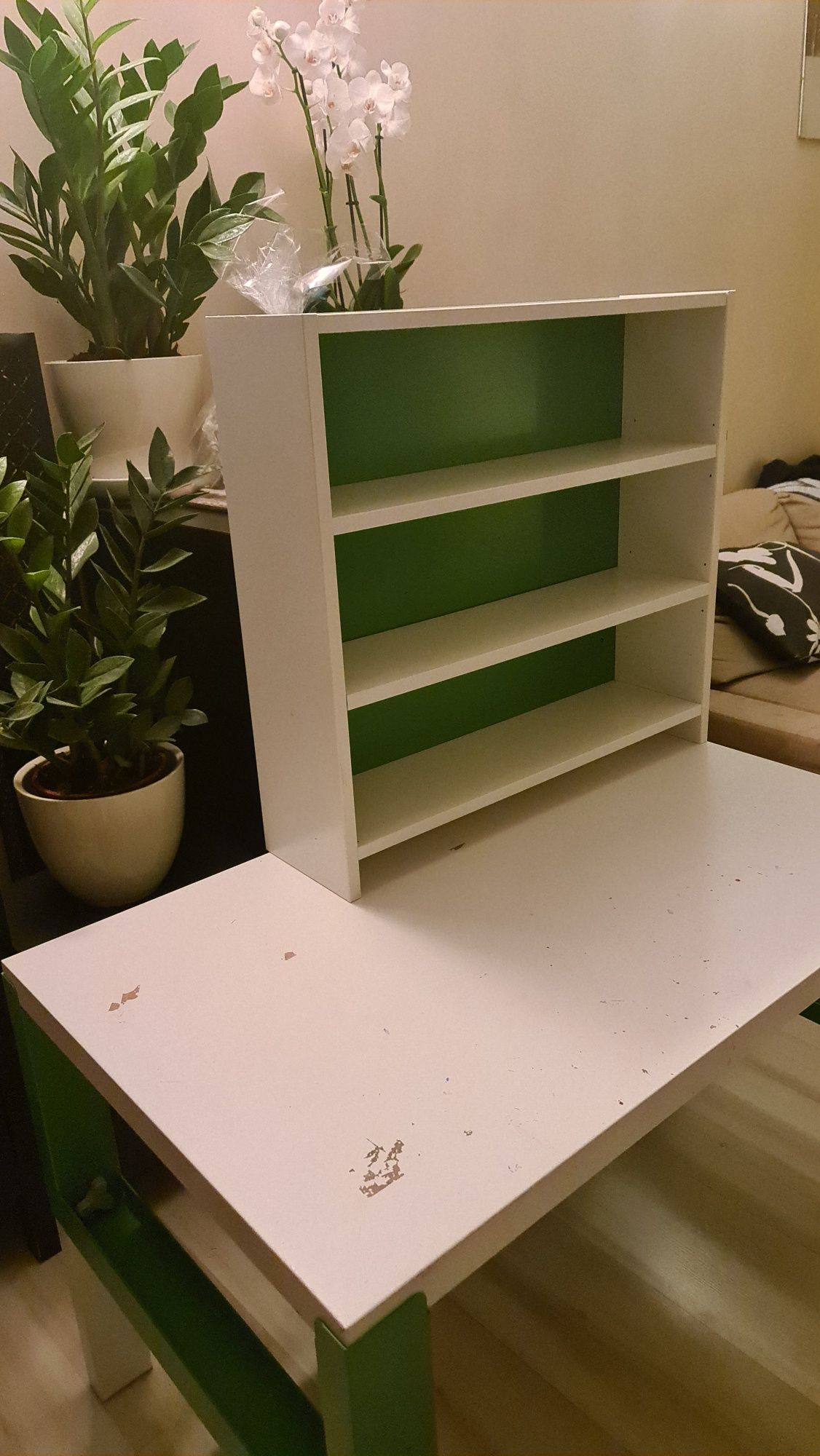 Biurko Ikea PAHL 96 x 58 x 72 cm biało zielone