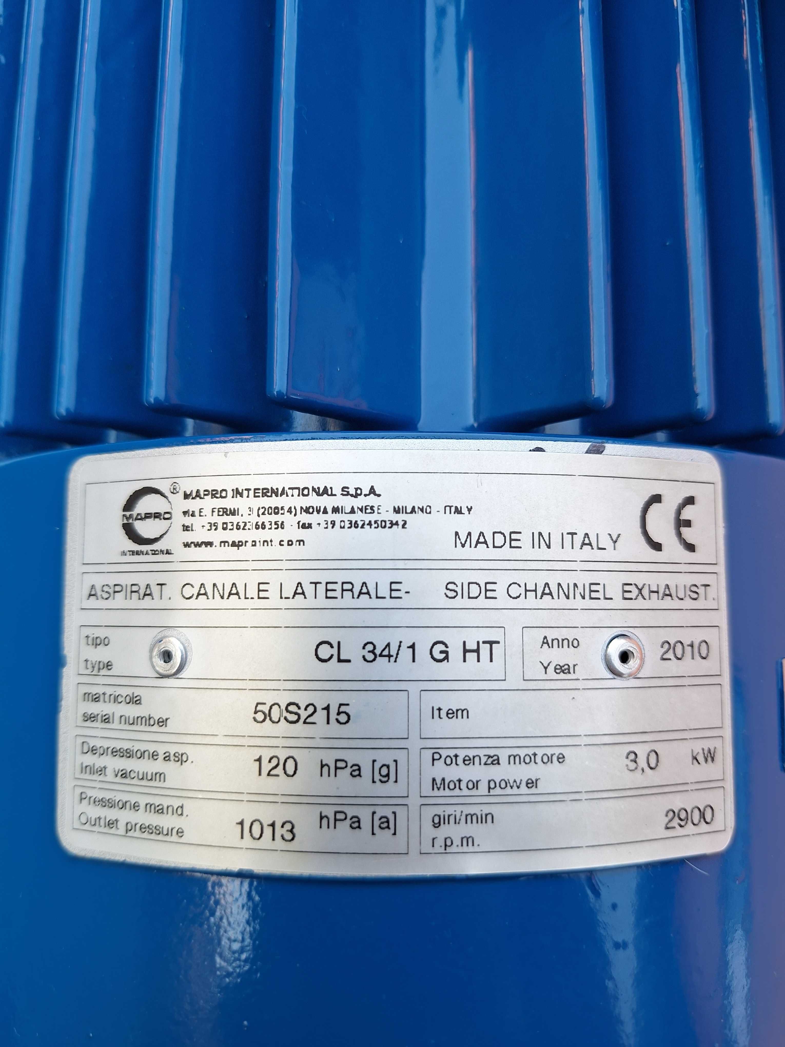 Wentylator Bocznokanałowy Pompa Próżniowa Turbina Ex Atex NOWY