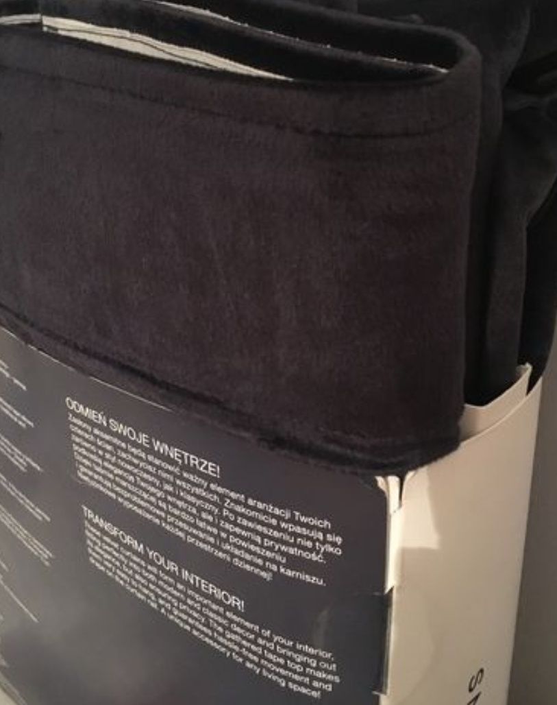 Zasłony aksamitne granat Velvet  smukee na taśmi
