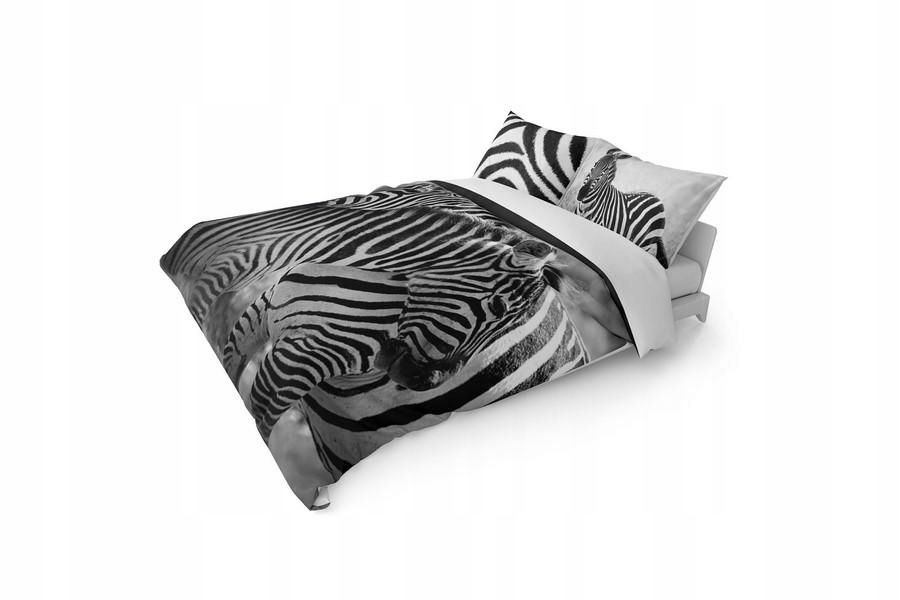 Pościel 220x200 Zebry czarna biała młodzieżowa Zebra