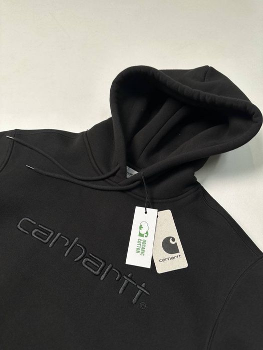 Чоловіче худі Carhartt чорне толстовка унісекс кофта з капюшоном