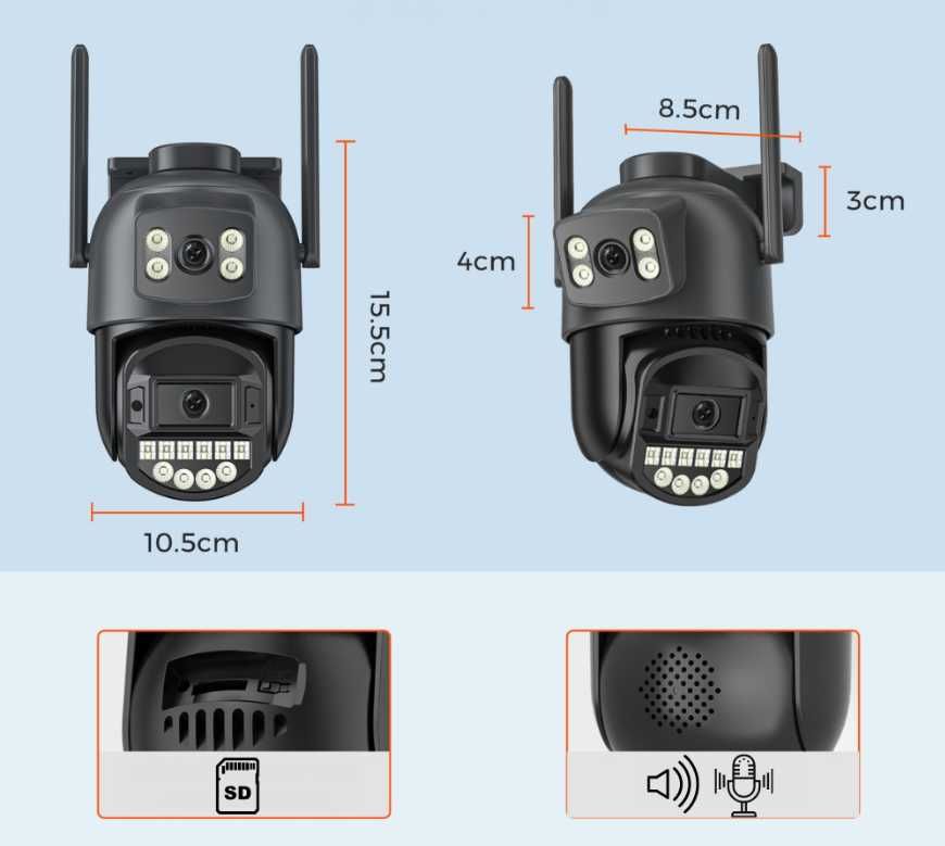Kamera IP zewnętrzna – WiFi, obrotowa, detekcja ruchu